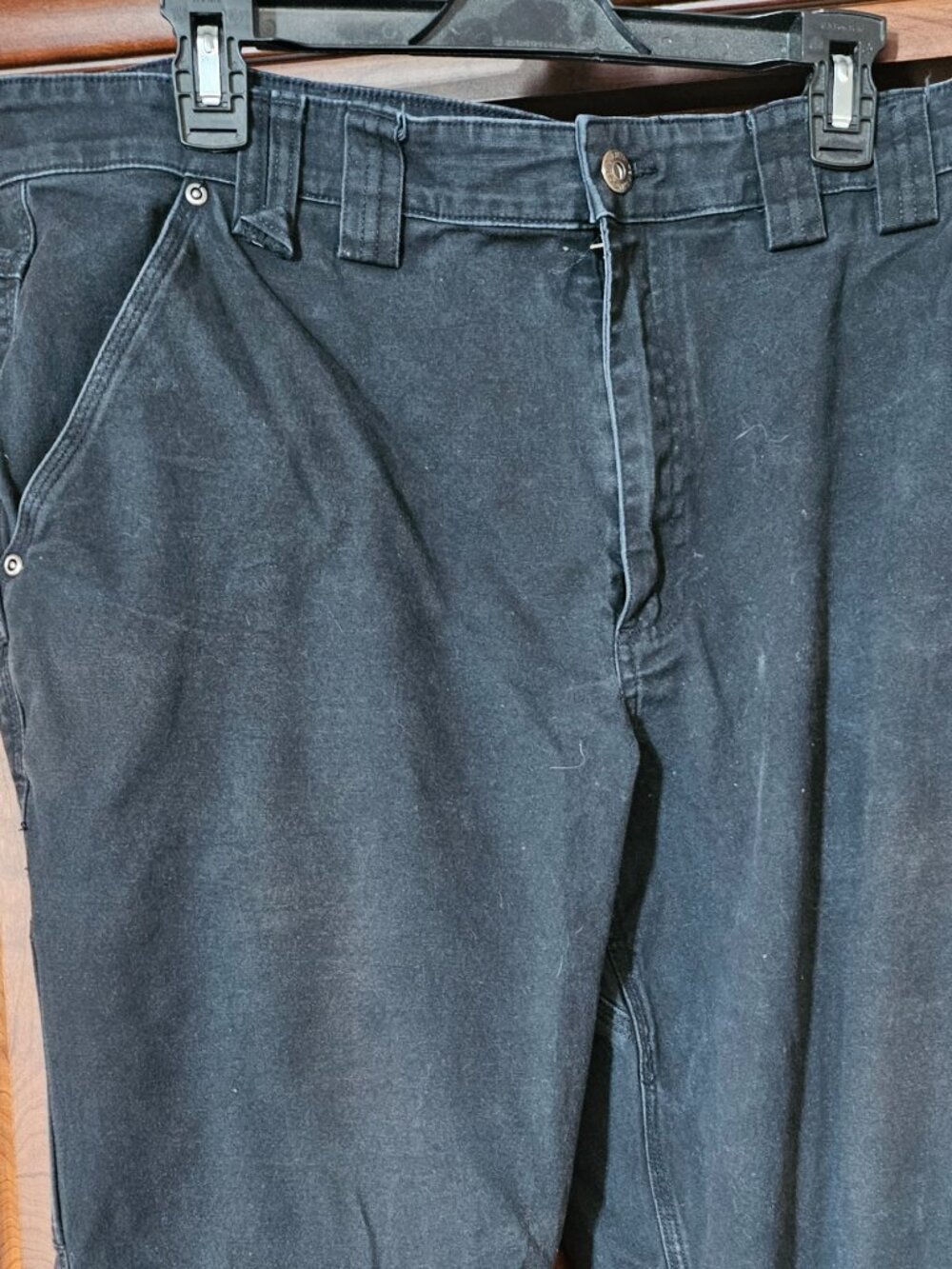 Duluth Trading Co Flex Fire House Carpenter Pants Jeans Men's 38x30 Black Pocket